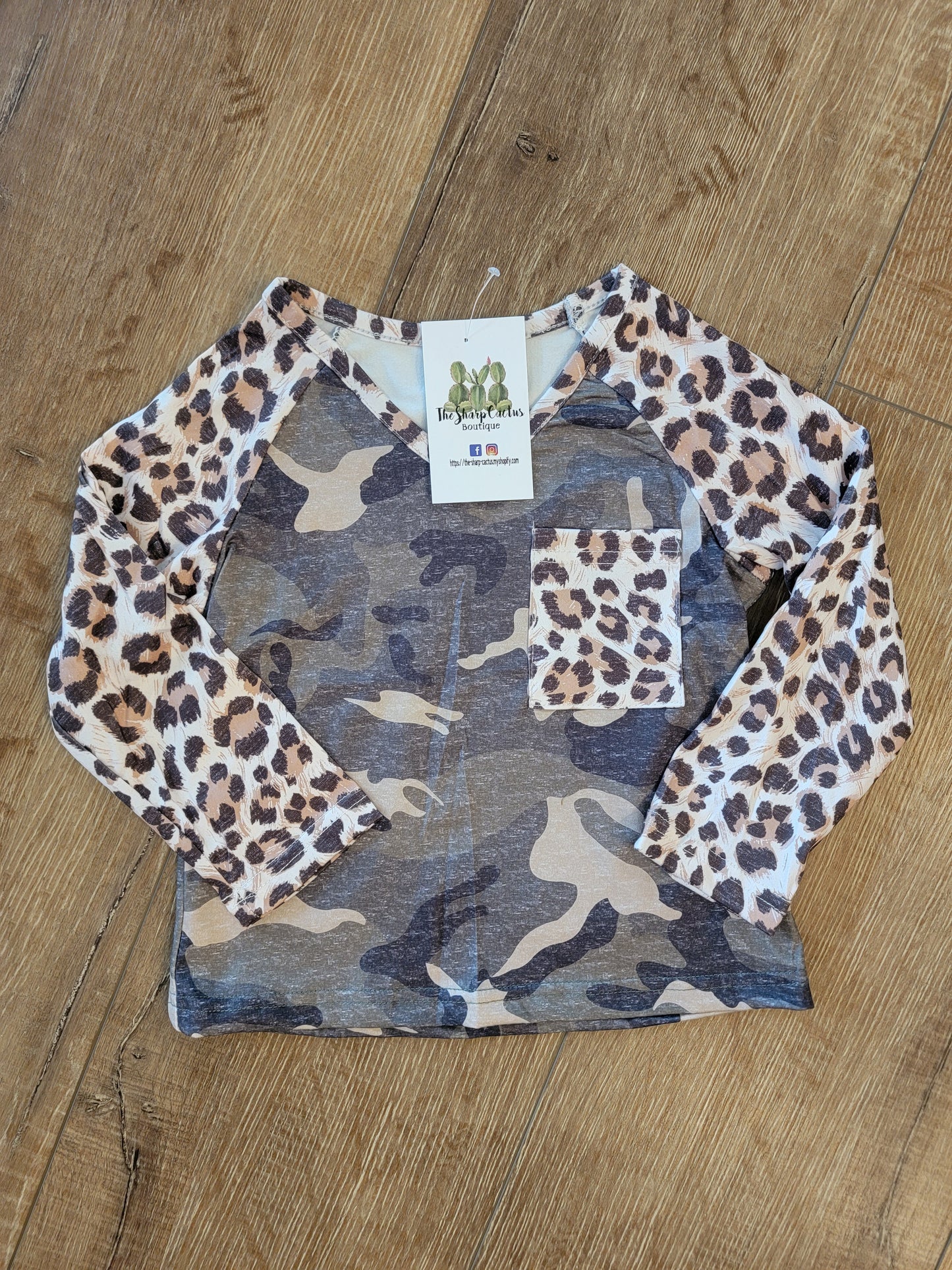 Camo/Leopard Vneck