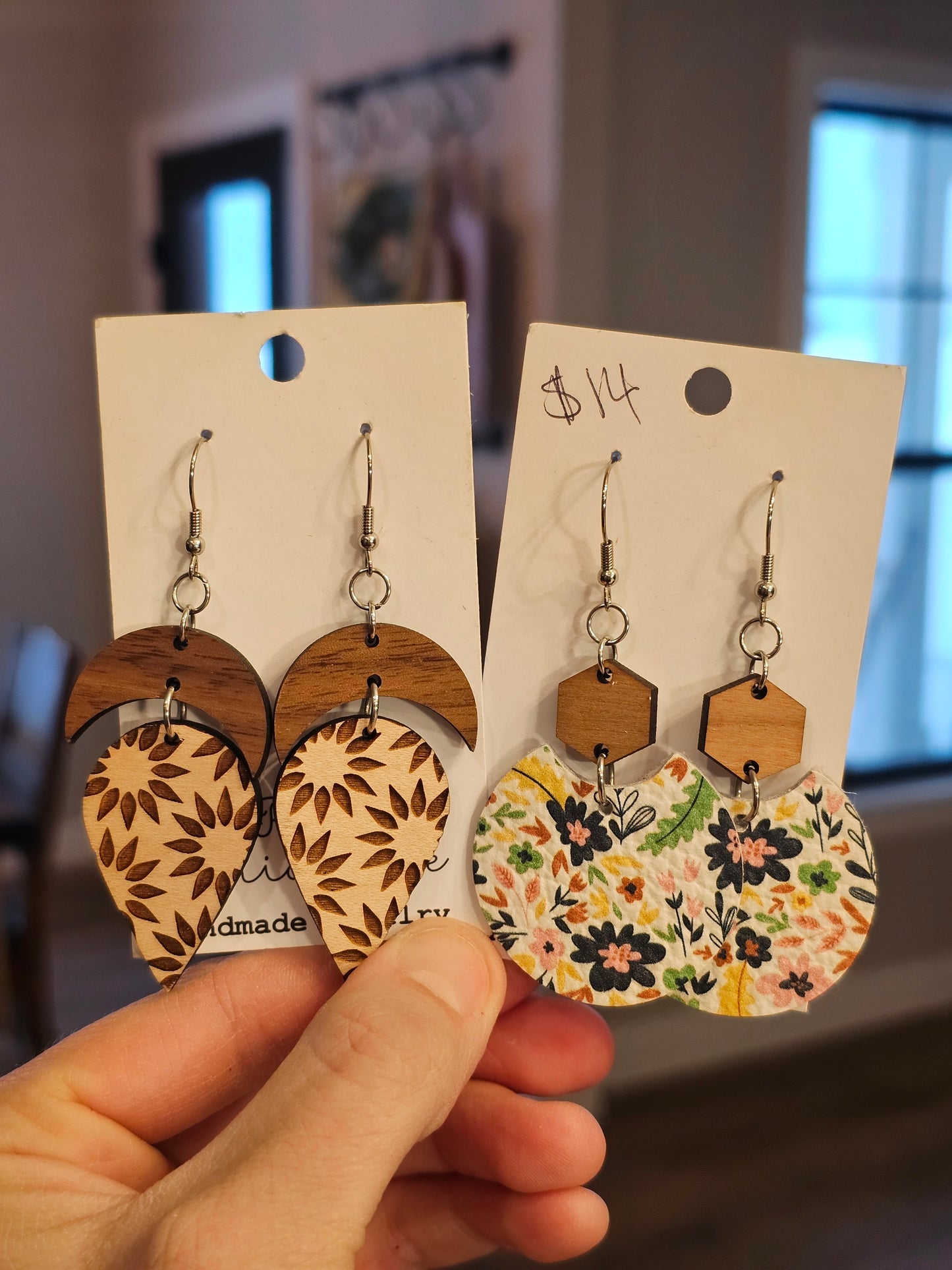 Wooden Dangle Earrings