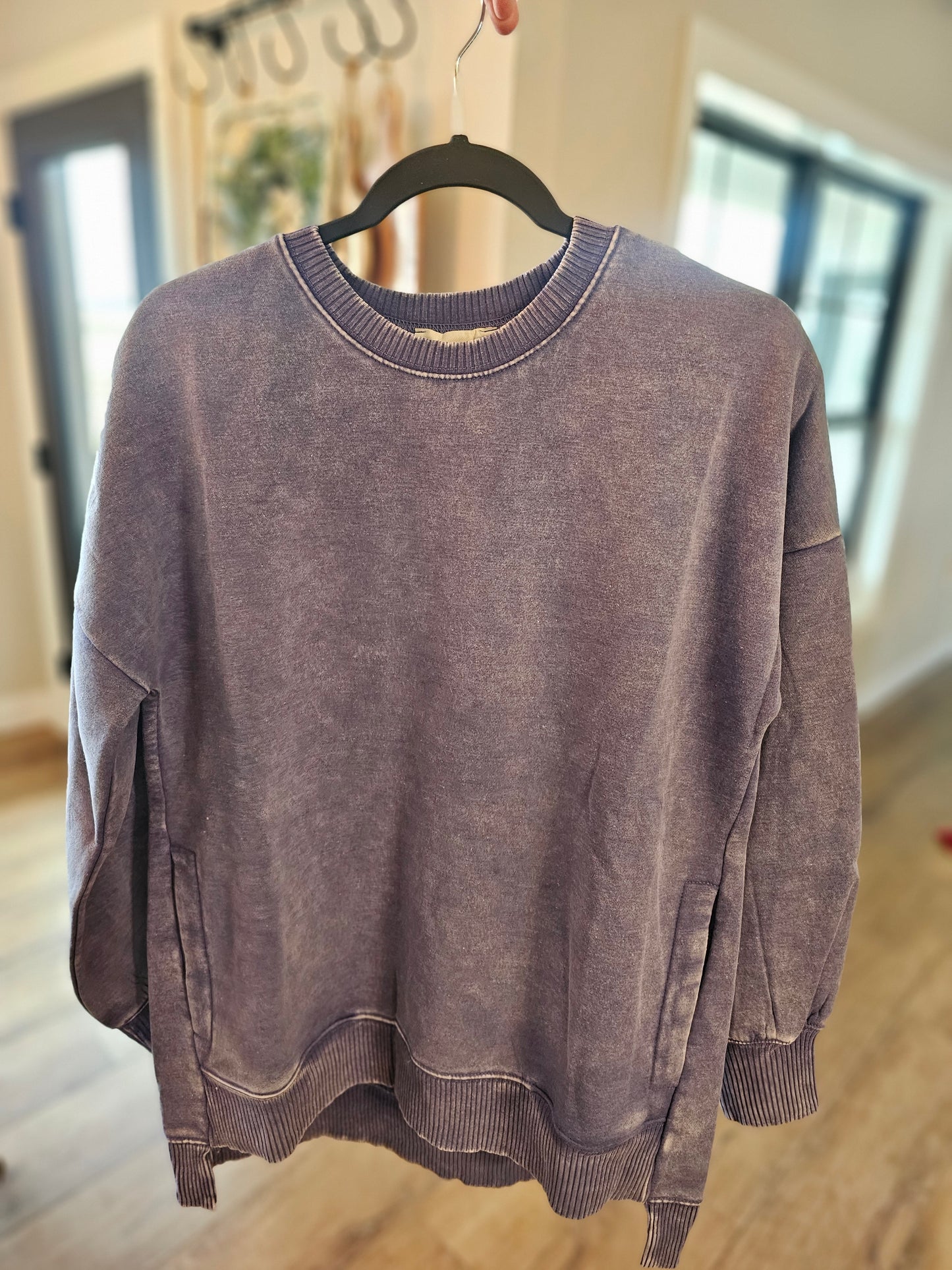 Acid Wash Hi Low Pullover
