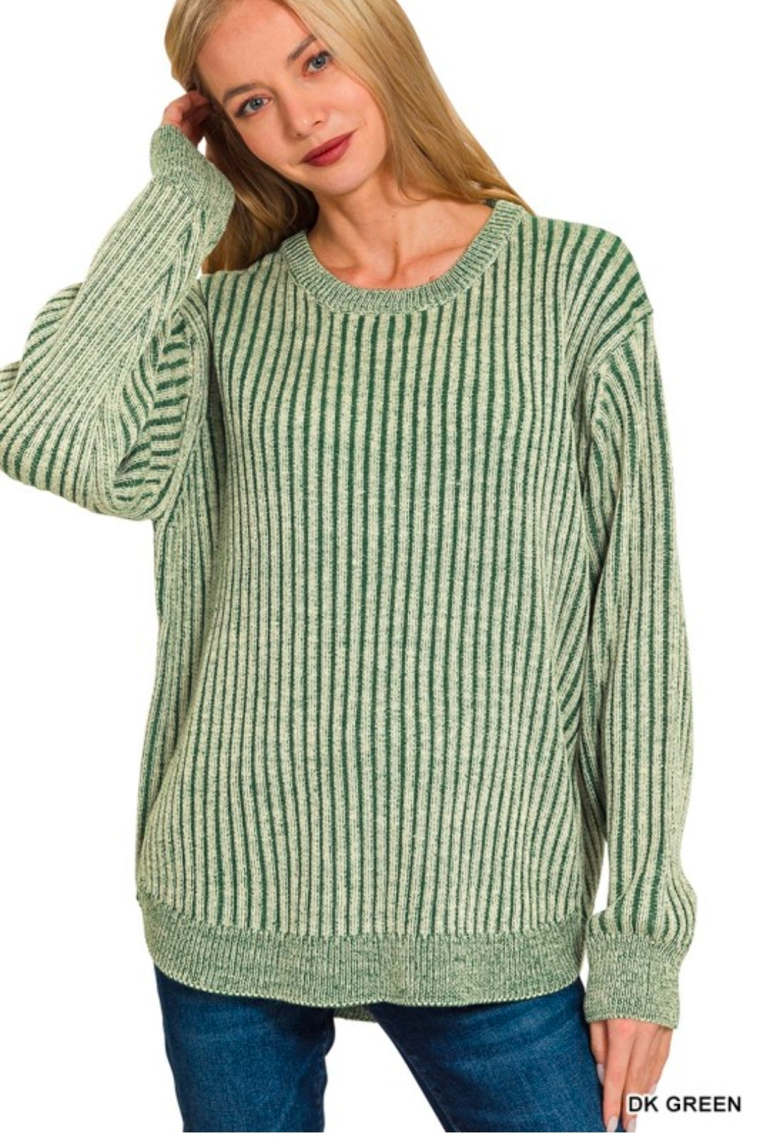 Green Ribbed Sweater