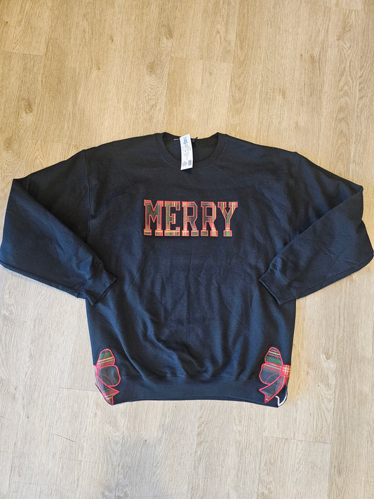 Merry Applique Crewneck w/Bow