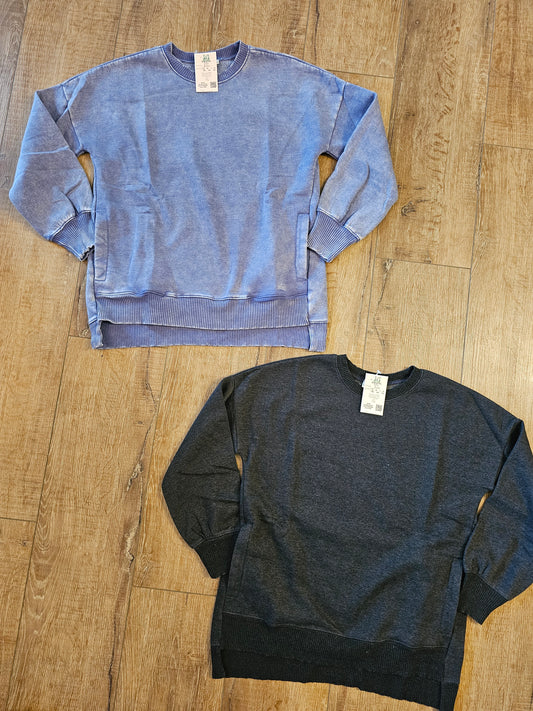 Acid Wash Hi Low Pullover