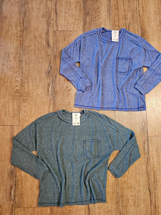 Ribbed Pocket Sweater