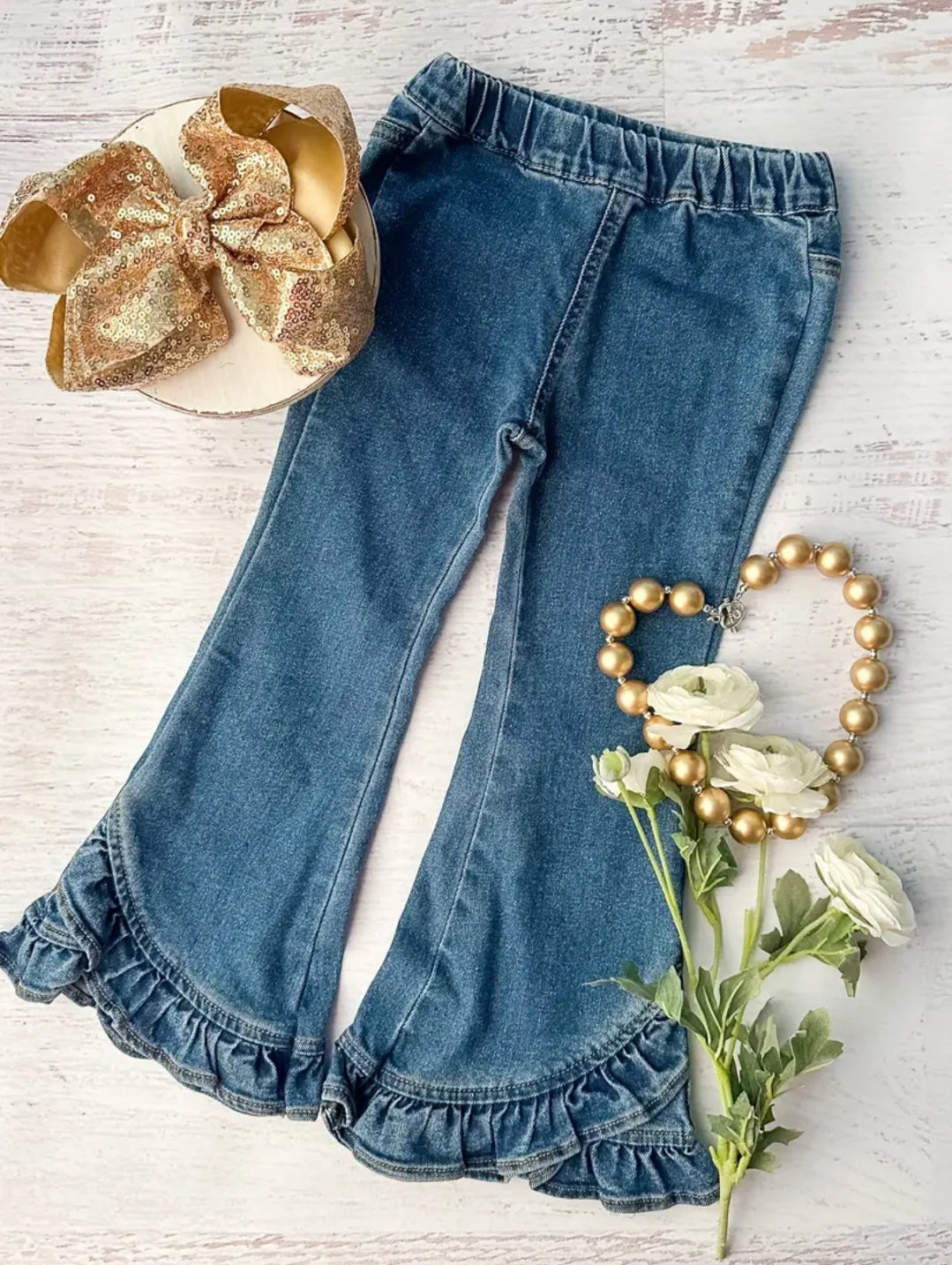 Ruffle Denim Bells