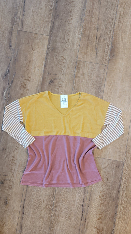 Thermal Vneck Colorblock
