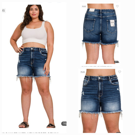 Zenana Shorts Dark Wash