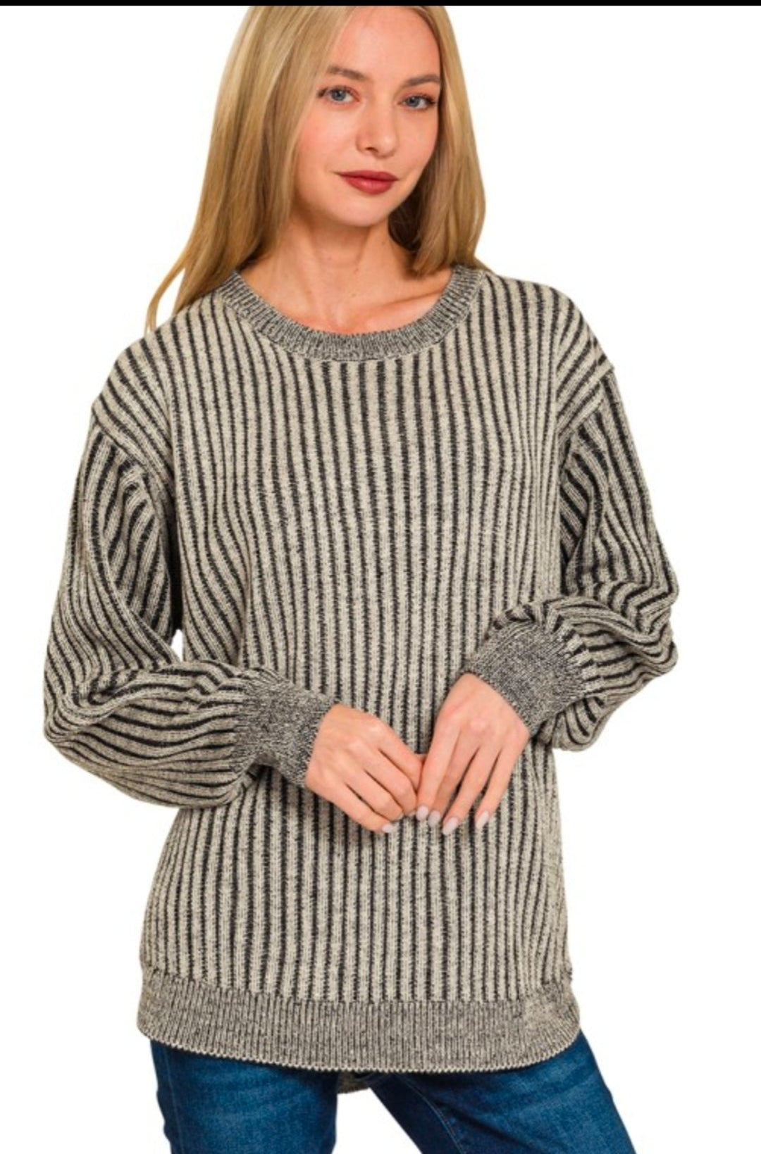 Black Ribbed Sweater