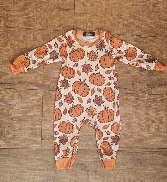 Pumpkin/Leaves Fall Romper