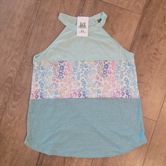 Mint, Teal, Leopard Tank