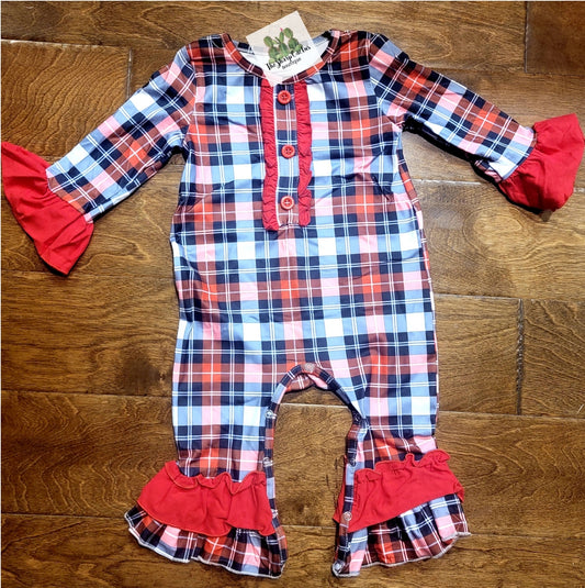 Plaid Ruffle Romper
